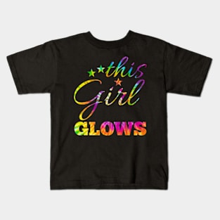 This Girl Glows For Girls And Women Tie Dye Kids Kids T-Shirt